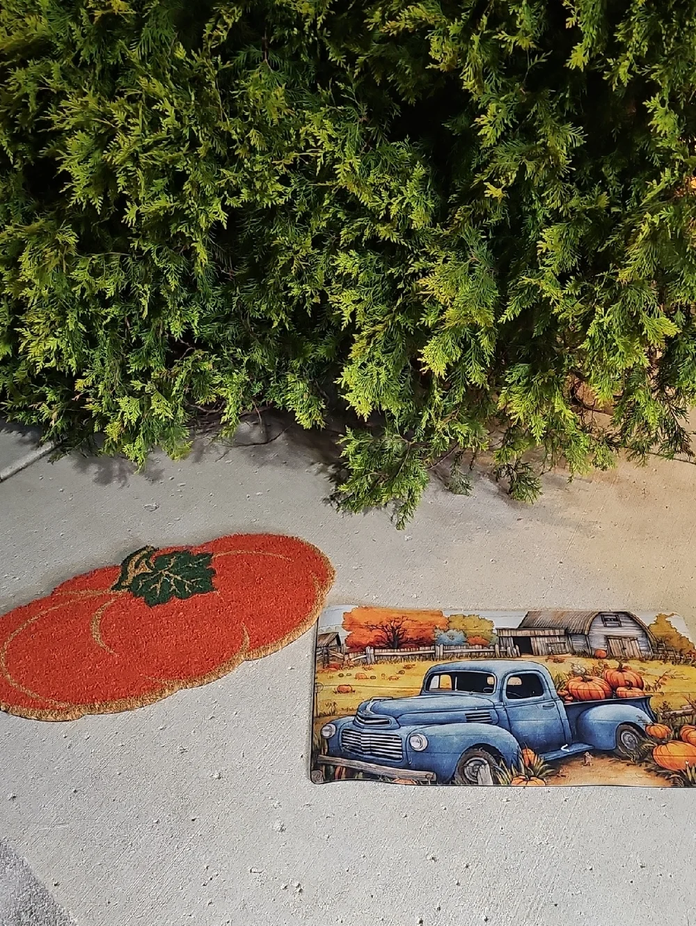 Autumn Pumpkin Coir Door Mat - Orange Welcome Accent